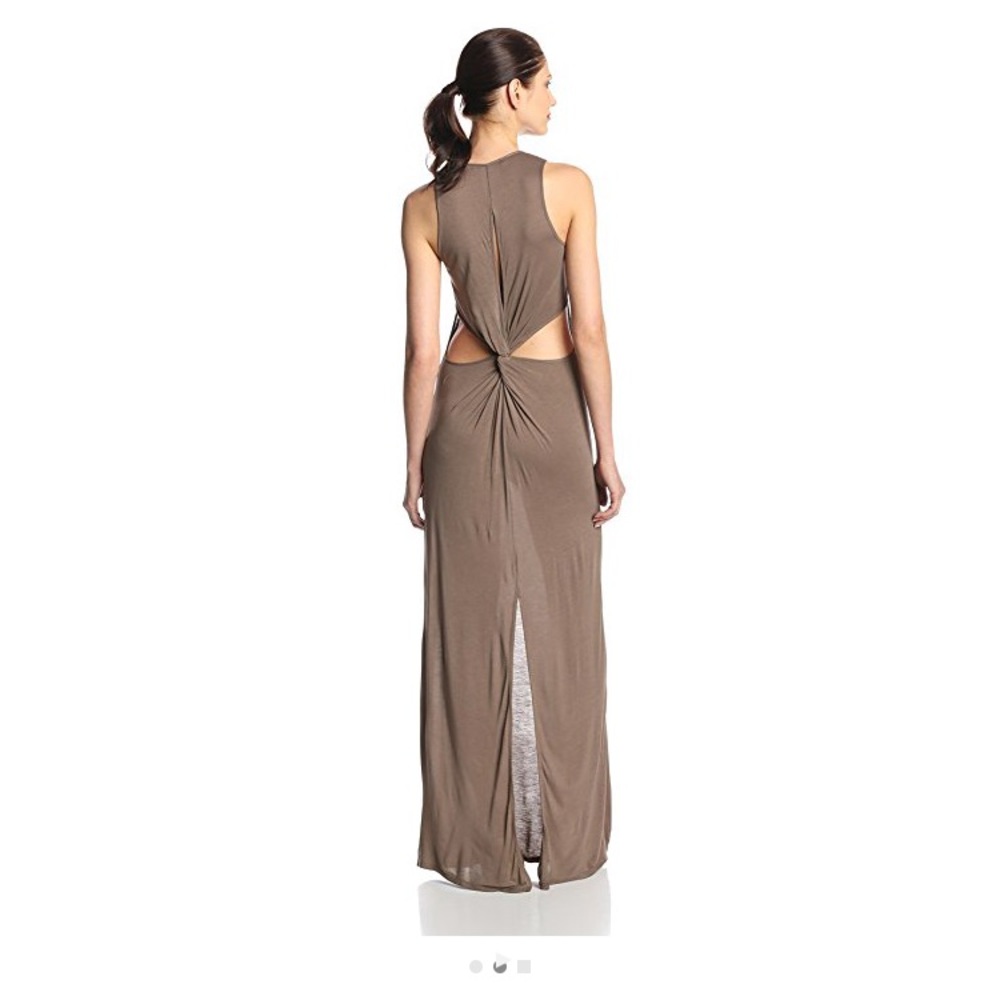 BCBG Maxazria twist-back maxi dress in olive